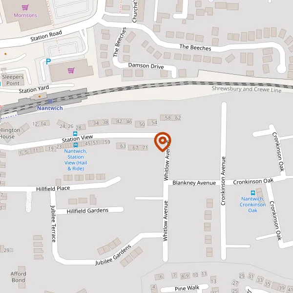 Map showing approximate location: 69, Station View, Nantwich, Cheshire, CW5 7BJ