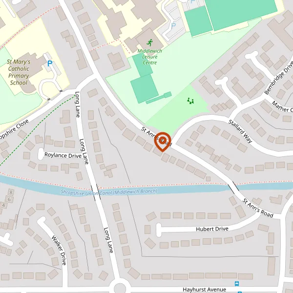 Map showing approximate location: 100, St Anns Road, Middlewich, Cheshire, CW10 9BZ