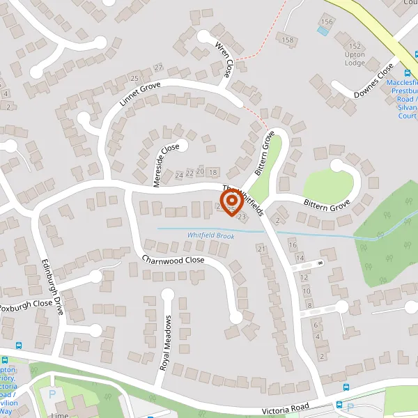 Map showing approximate location: 29, The Whitfields, Macclesfield, Cheshire, SK10 3PX