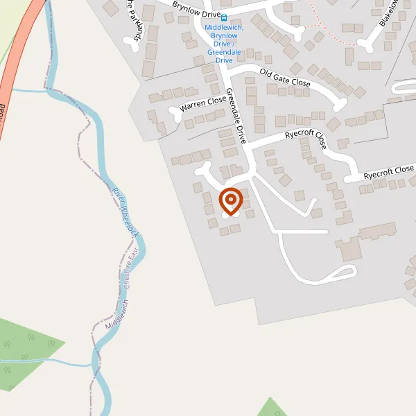 Map showing approximate location: 8, Greendale Drive, Middlewich, CW10 0PH