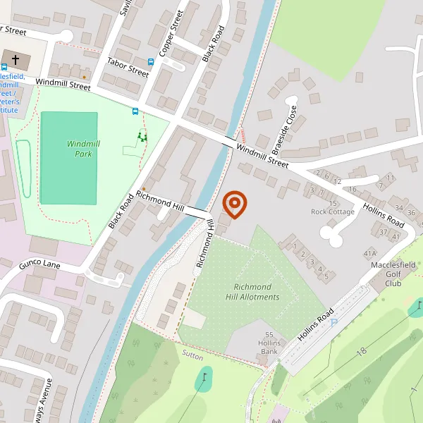 Map showing approximate location: 16, Richmond Hill, Macclesfield, Cheshire, SK11 7LA