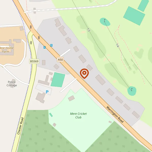 Map showing approximate location: Grasmere, Warrington Road, Mere, WA16 0TE