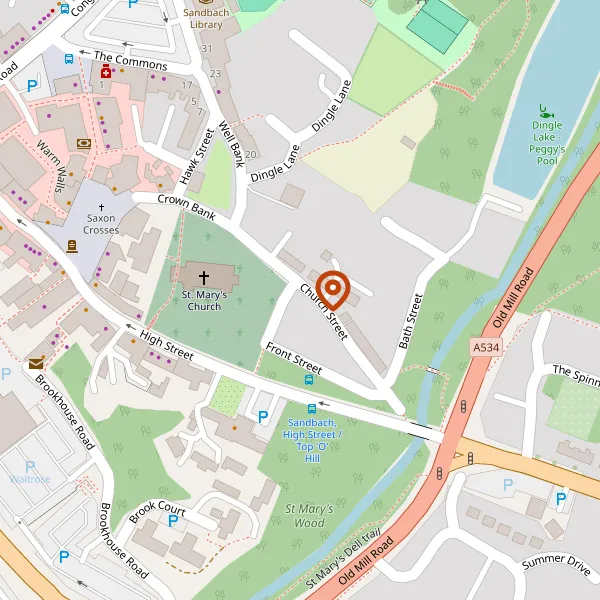 Map showing approximate location: 21, Church Street, Sandbach, CW11 1FX