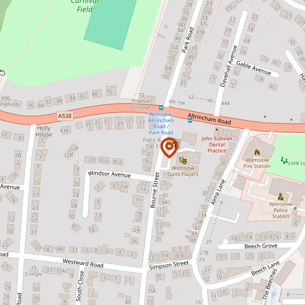 Map showing approximate location: 4, Bourne Street, Wilmslow, Cheshire, SK9 5HD