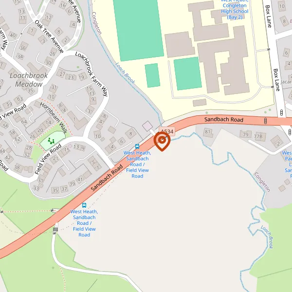 Map showing approximate location: Fieldhouse Cottage, Sandbach Road, Wall Hill, CW12 4TE