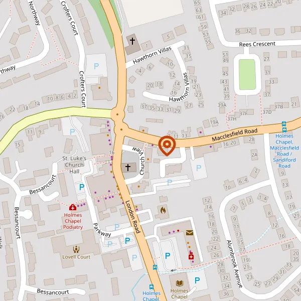 Map showing approximate location: 3, Church View, Holmes Chapel, CW4 7AG