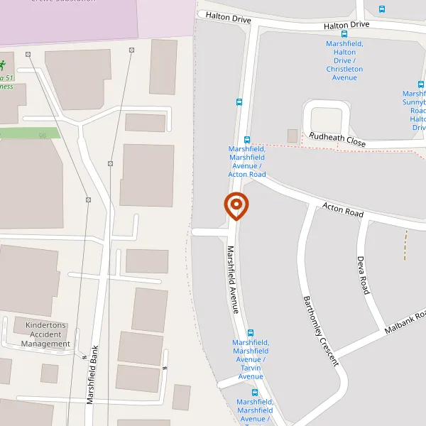 Map showing approximate location: 71, Marshfield Avenue, Crewe, Cheshire East, CW2 8TE