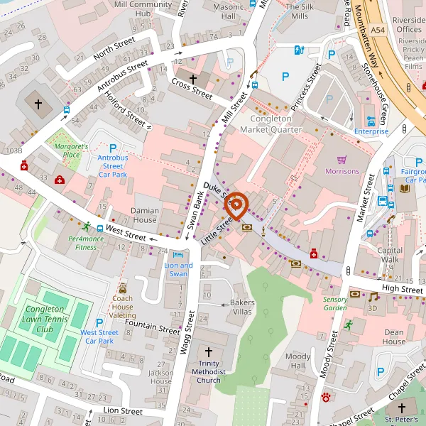 Map showing approximate location: 8-10, Mill Street, Congleton, Cheshire, CW12 1AB