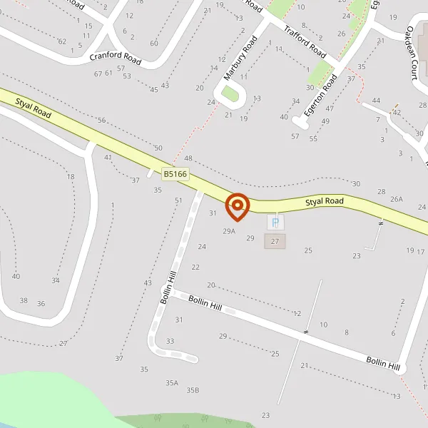 Map showing approximate location: 31, Bollin Hill, Wilmslow, Cheshire, SK9 4AN