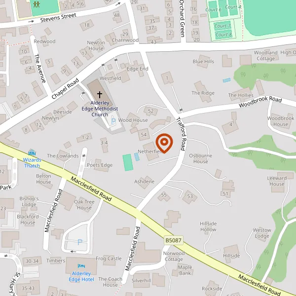 Map showing approximate location: 52, Trafford Road, Alderley Edge, Cheshire, SK9 7DN