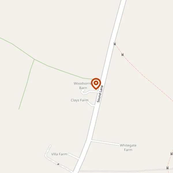 Map showing approximate location: Woodsorrel Barn, Sound Lane, Sound, CW5 8BE