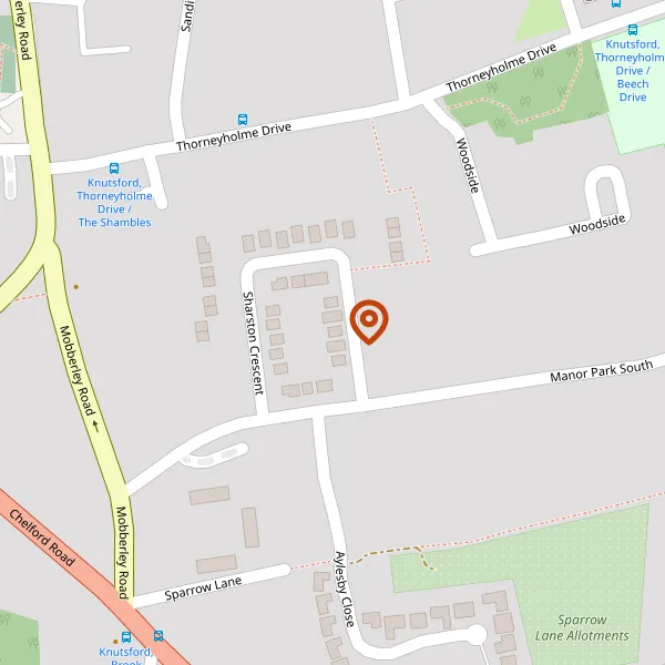 Map showing approximate location: 24, Sharston Crescent, Knutsford, Cheshire, Wa16 8Af